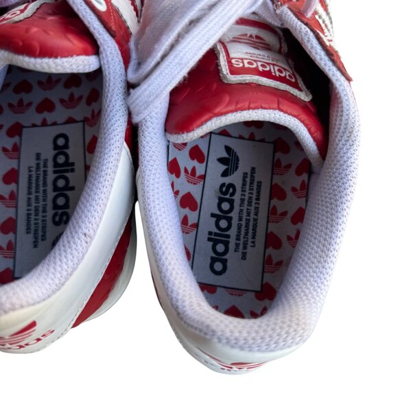 Adidas Superstar Bold Heart Embossed Women's Size 8.5 Casual Shoes.Red/White - Picture 7 of 11